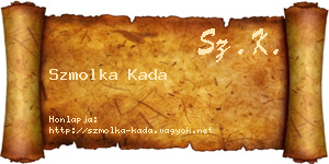 Szmolka Kada névjegykártya